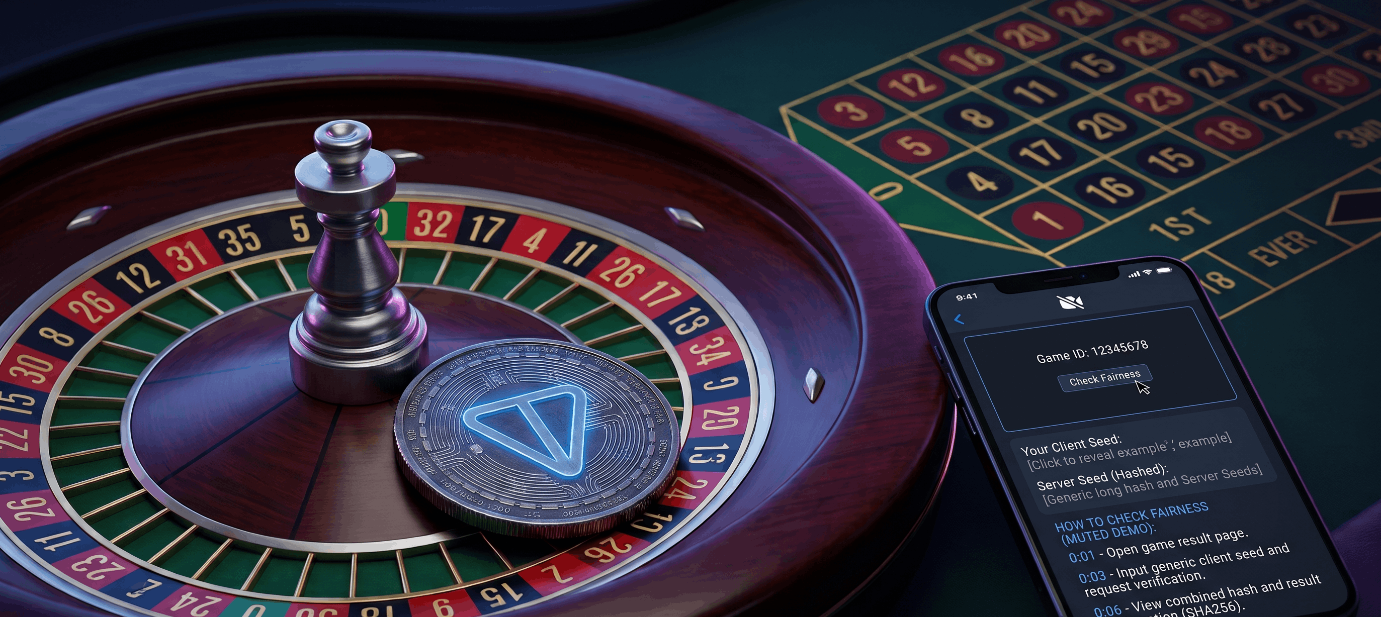 Toncoin roulette provably fair.